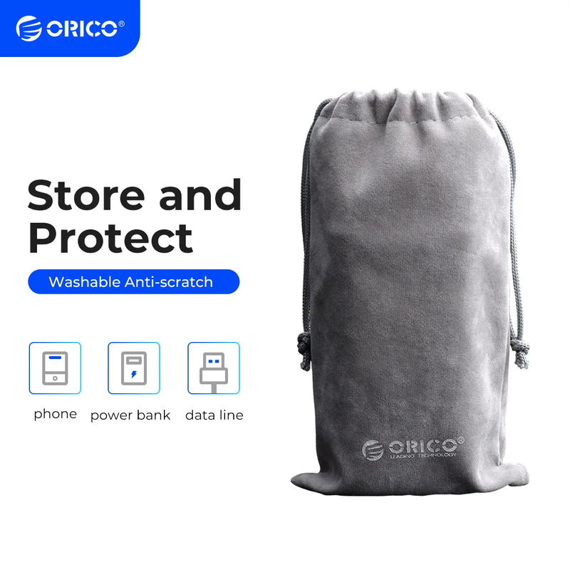 ORICO Soft Storage Bag For Power Bank USB Charger Soft Pouch Case For Powerbank External Battery Mobile