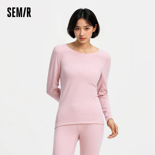អាវយឺត Semir សម្រាប់នារី ក្រណាត់លាបពណ៌ កមូល ពណ៌សុទ្ធ រចនាបថប្រចាំថ្ងៃ រចនាបថធម្មតា បែបទន់ភ្លន់ និទាឃរដូវ ឆ្នាំ២០២៦