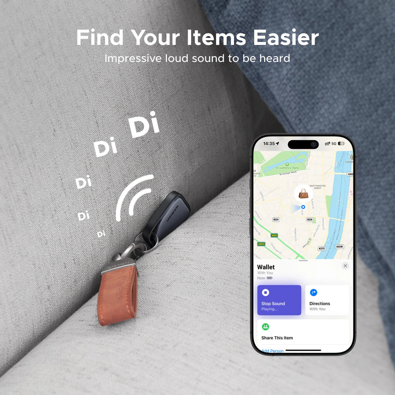 UGREEN Smart Tag Bluetooth Tracker, Keys Finder Item Locator SmartTag Up to 2 Year Battery For iPhone Apple Find My (only IOS)