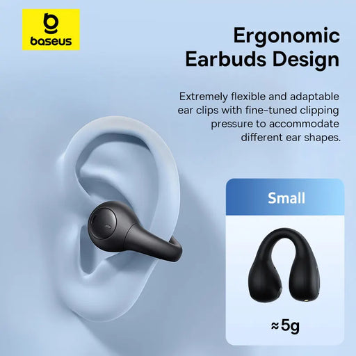 Baseus AirGo AS01 Wireless Headphones Ear clip Earphones Bluetooth 5.3 2MIc ENC HD Call Noise Reduction Earbuds Sports Earbuds