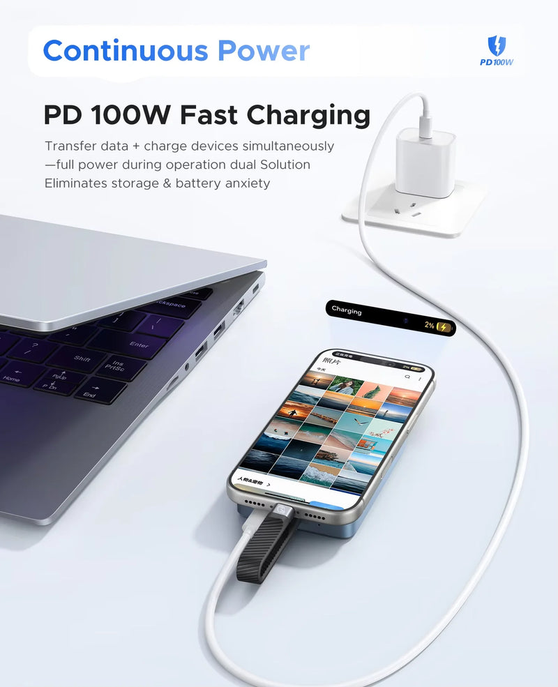 ORICO M.2 NVMe SSD Enclosure 2230-2280 MagSafe USB C 3.2 with TF/SD 3.0 Card Reader PD 100W for iPhone 16 17 Pro ProRes