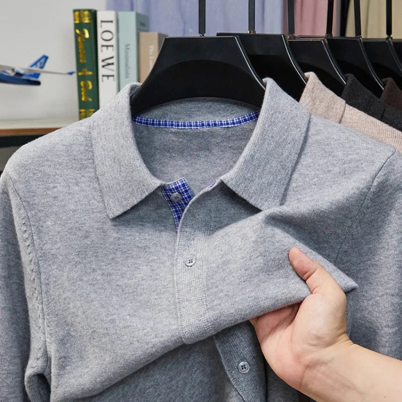 Men's Casual Cardigan Sweater - Button Front Design, Soft Knit Fabric for Daily Office Wear, 6 Colors Available