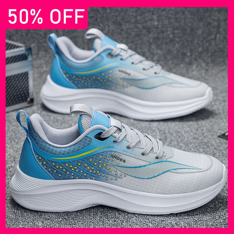 Men Sports Shoes Breathable Mesh Comfort Spring Outdoor Running Sports Shoes 2026 New Soft Sole Rebound Cushioning Tennis Shoes