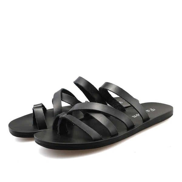 Summer Flat Thong Slippers for Unisex Cross Thin Strap Slip-on Sandals Comfortable Indoor Outdoor Walking Shoes