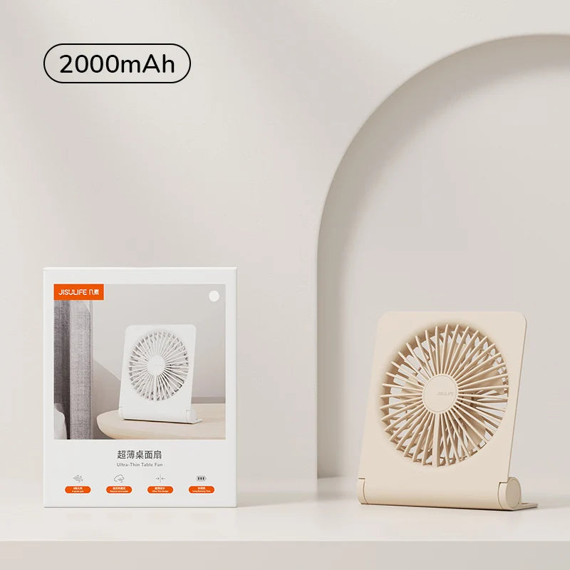 JISULIFE Mini Portable Fan Desktop Fan USB Charging Quiet Foldable Hanging Standing Cooling Fan for Travel Office Home
