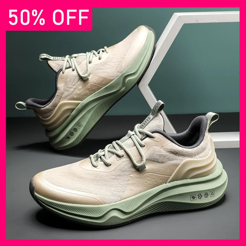 Mens Running Shoes 2026 New Breathe Cushioning Soft Bottom Anti Slip Round Outdoor Fitness Training Sneakers for Men