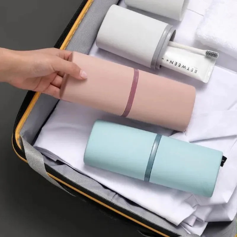 1PC Compact Portable Travel Toothbrush & Toothpaste Holder - Organizer for Camping, Home Use and Personal Care