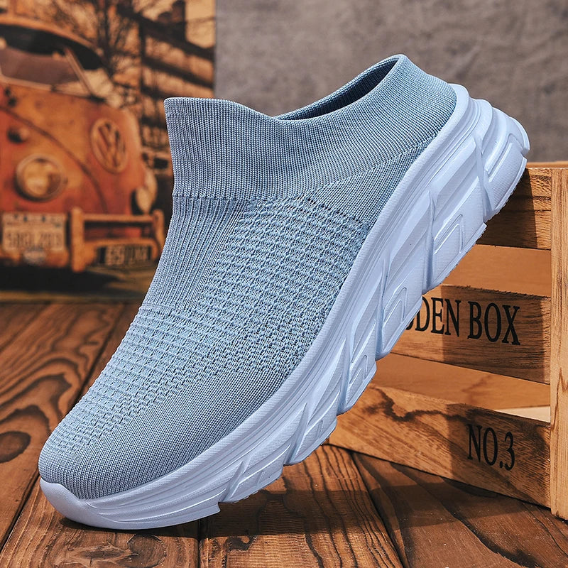 Mens Walking Shoes Summer New Style Semi Draggable Easy Take Off Breathe Cushioning Couples Daily Commuting Walking Casual Shoes