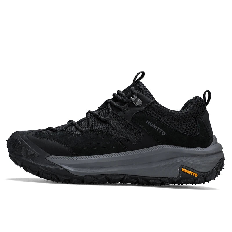 HUMTTO Hiking Men Shoes Non-slip Men's Sports Shoes Leather Safety Walking Outdoor Sneakers for Man Breathable Trekking Boots