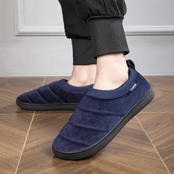Men Big Size 46 47 Winter Slippers Plush Home Cotton Shoes Indoor Warm Shoes Room House Shoes Unisex Cheap