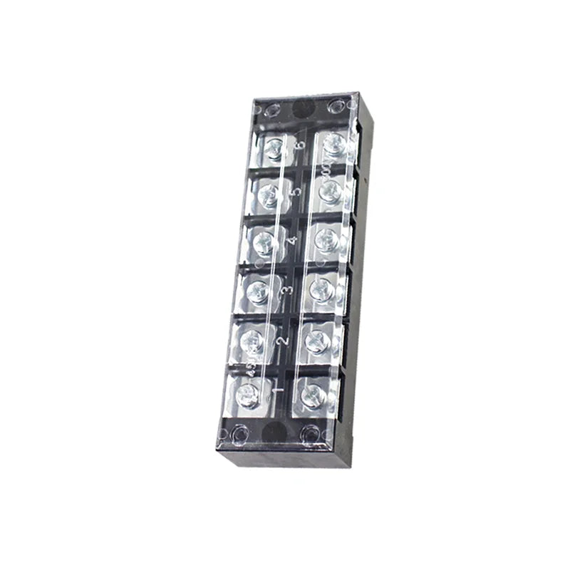 15A/25A/45A 3/4/6/8/10/12 Dual Row Barrier Screw Terminal Block Strip Wire Connector 600V Positions Optional