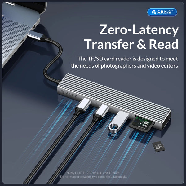 ORICO Type C USB 3.2 10GBPS Hub 4 Ports Compatible With PD100W SD TF Splitter OTG Adapter Suitable For PC Computer Accessories