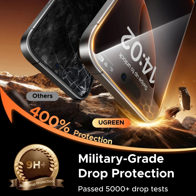 UGREEN 1/2 PCS Anti-Spy Glass for iPhone 17 Pro Max Screen Protector for iPhone 17 Air Privacy Screen Films