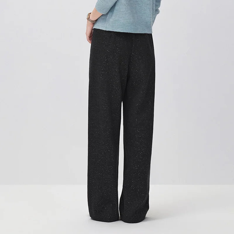 Semir Women Casual Pants Metallic Detail Modern Style Wide Leg 2026 New Winter Daily Wear Urban Casual Style Everyday Wardrobe