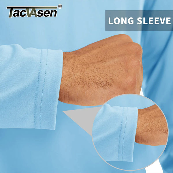 TACVASEN Mens UPF50+ UV Protection T-Shirt Lightweight Long Sleeve Quick Dry Fishing Shirt Outdoor Hiking Workout Rash Guards