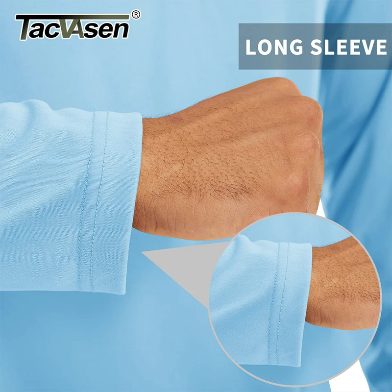 TACVASEN Mens UPF50+ UV Protection T-Shirt Lightweight Long Sleeve Quick Dry Fishing Shirt Outdoor Hiking Workout Rash Guards