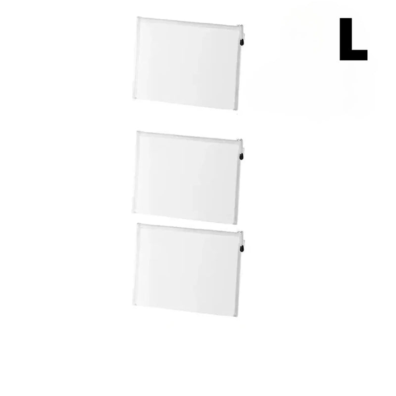 3pcs Mesh Zipper A4 A5 A6Bag-Folder with Zipper Closure, Suitable for Office Organizing, School Supplies, Storage Bag.