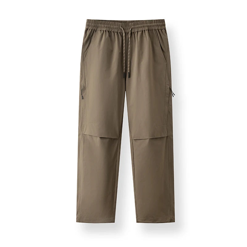 Semir Men Pants Elastic Waist Loose Straight Knee Pleat Outdoor Utility Cargo Casual Autumn Trousers Daily Wear 2026