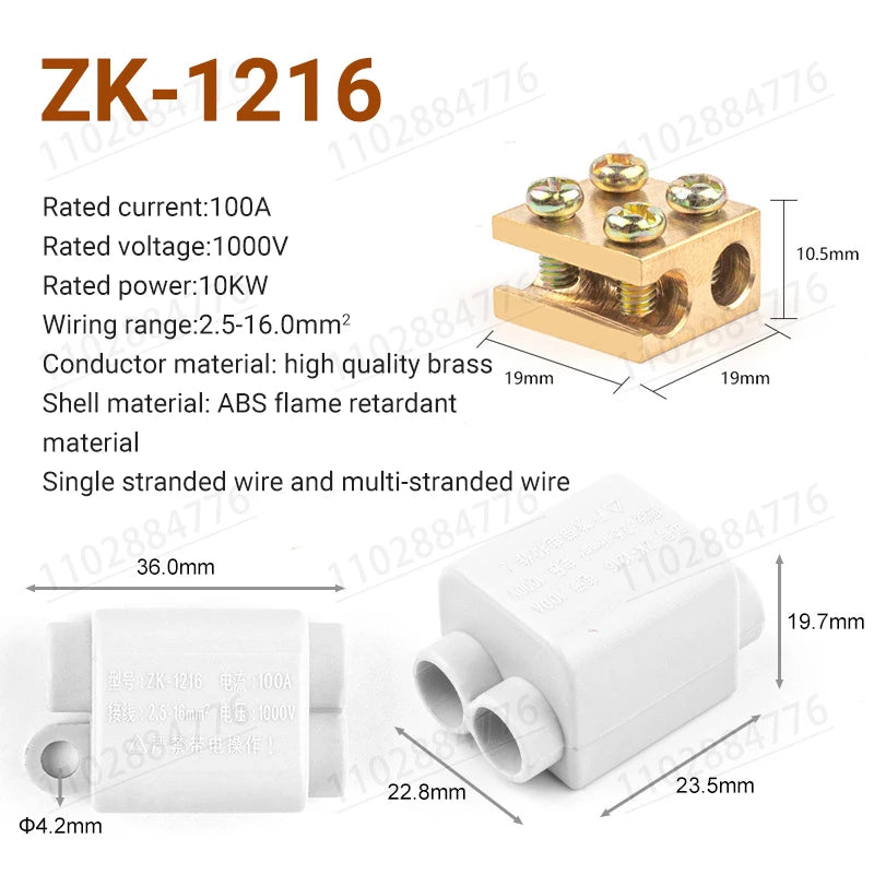 3PCS High Power Splitter Quick Wire Connector Terminal Block Electrical Cable Junction Box ZK-306 ZK-506 ZK-316 ZK516 Connectors