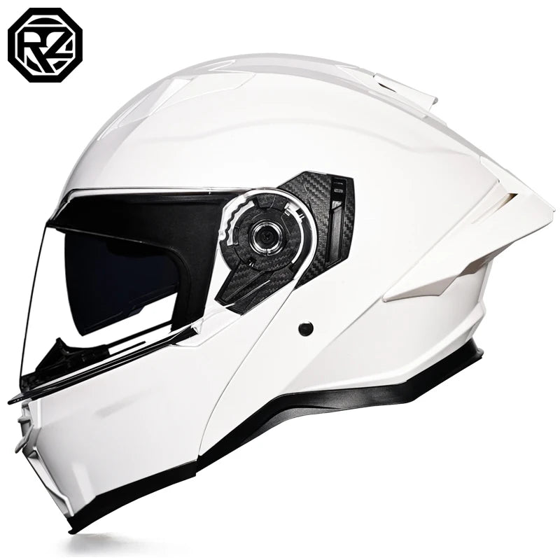 ORZ Adult Modular Flip Up Motorcycle Helmet DOT Safety Certified Dual Visor Removable Washable Liner Motorbike Racing Helmet