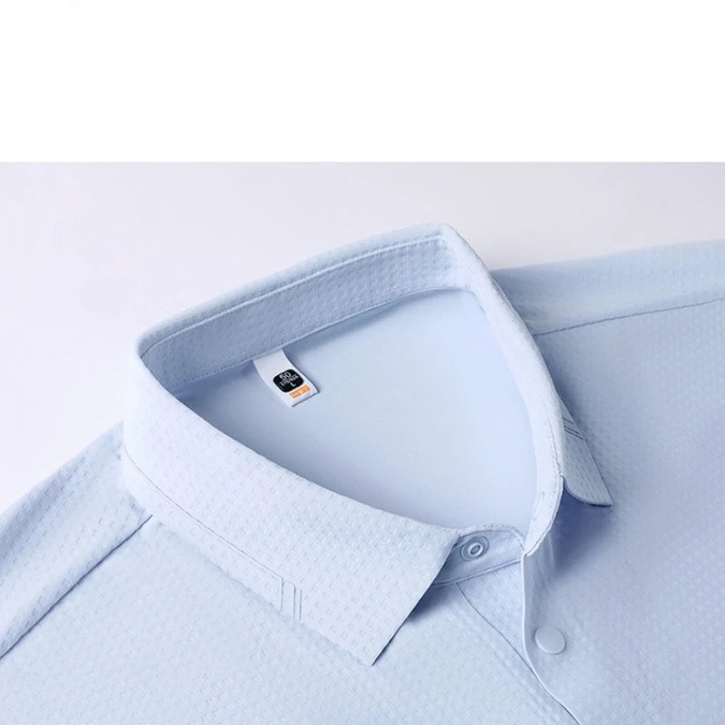 Men‘s 180g Seamless Polo Shirt with UV 50+ & Instant Cooling, 10A Antibacterial Breathable Fabric Lightweight Quick-Dry Summer,