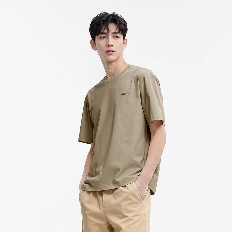 Semir Men Tshirt 2026 Summer New Letter Print Cool Feeling Loose Crew Neck Comfortable Daily Wear Casual Tops