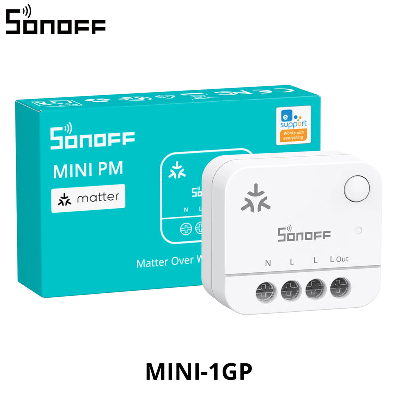 SONOFF MINI‑1GP MINI PM Matter Over WiFi Non‑Switch Smart Power Meter 16A Max Monitor Energy Consumption Generation Track Costs