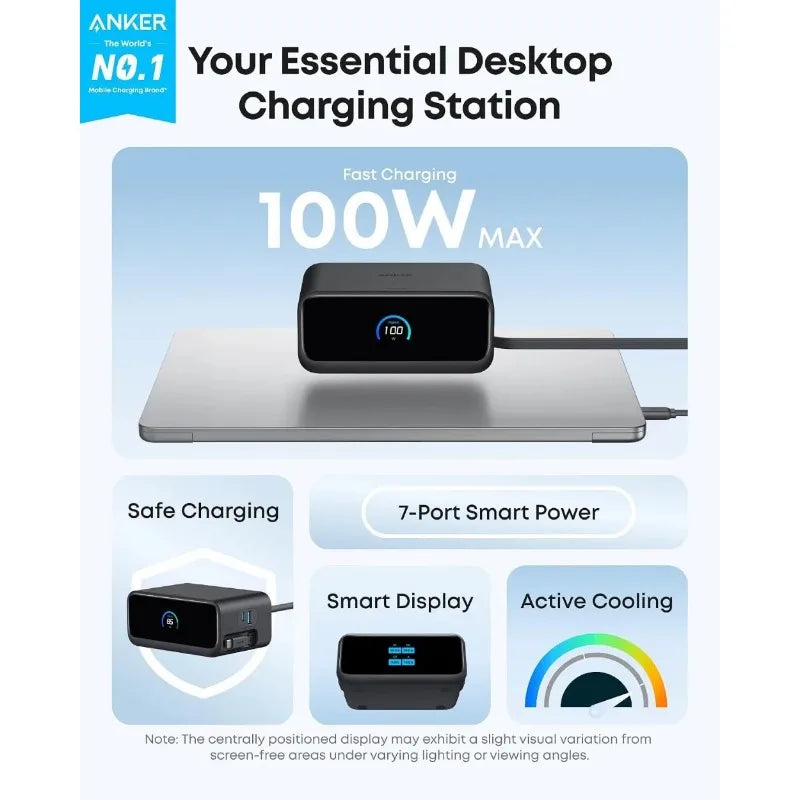 ខ្សែសាក Anker Nano Desktop 100W PD លឿន 66W សម្រាប់កុំព្យូទ័រយួរដៃ iPhone Huawei
