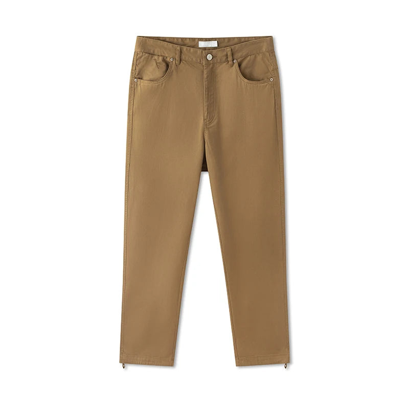 Semir Casual Pants Men Loose Straight Fit Drapey Solid Color Cotton Long Pants 2025 Summer Simple Versatile Trousers