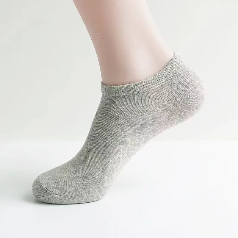 5 Pairs Unisex Cotton No Show Boat Socks Thin Breathable Solid Black White Low Cut Socks For Men Women Spring Summer