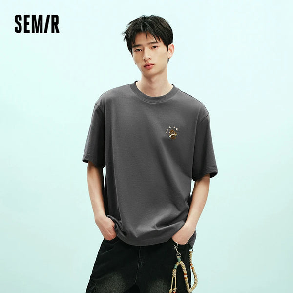 អាវយឺតបុរស Semir កមូលដៃខ្លីមានផាសុកភាព បោះពុម្ពក្រាហ្វិកសប្បាយៗ រដូវក្តៅ 2026 ទាន់សម័យ ទាន់សម័យជារៀងរាល់ថ្ងៃ