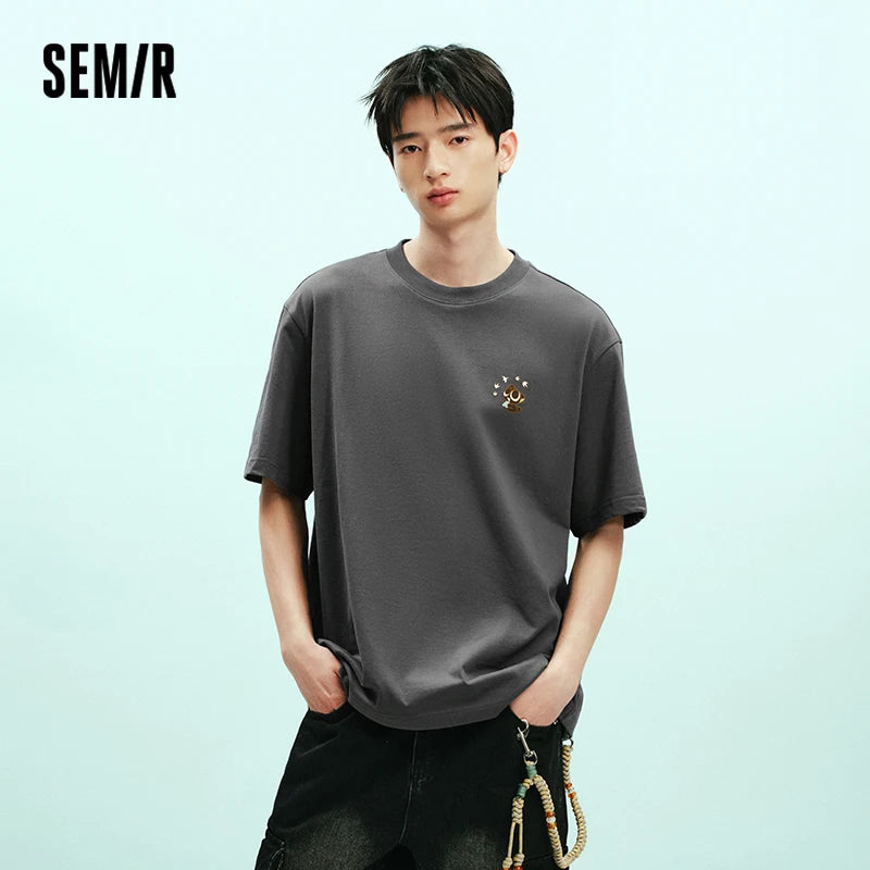 Semir Men Tshirt Comfortable Crew Neck Knit Short Sleeve Fun Graphic Print Summer 2026 Trendy Everyday Style Top