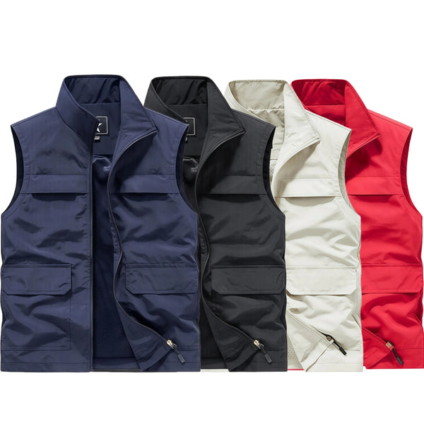 Multi Colors Outdoor Multi-Pocket Vest with Hidden Pockets for Storage 6XL Large Size Workwear Casual Vest Custom Logo