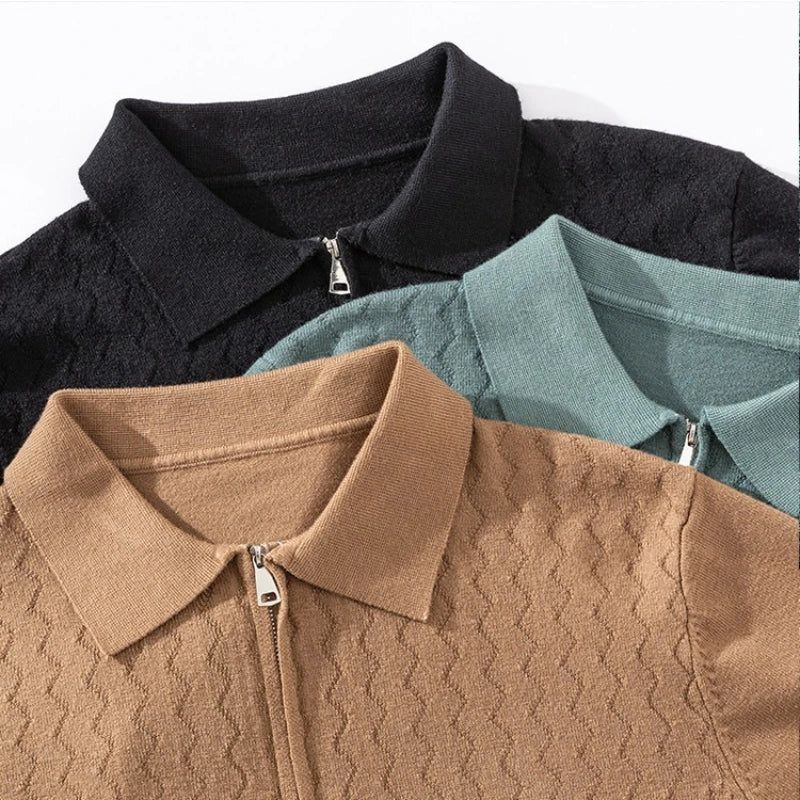 New Arrival Autumn/Winter Half-Zip Knitted Sweater for Men (Base Layer Top)