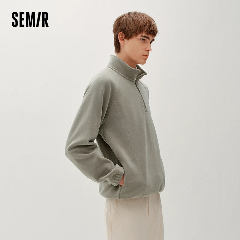 Semir Men Sweatshirt Antistatic Fabric Warm Insulation 2026 Winter Everyday Wear Soft Comfort Casual Style Clean Silhouette