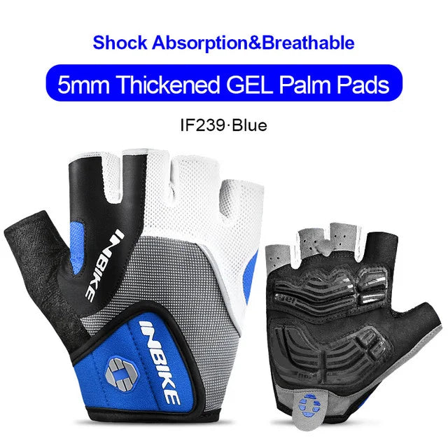 INBIKE Summer Cycling Gloves Half Finger Gel Sport Gloves for Men Women Road Biking Bicycle Gym Fitness Gloves MTB Gloves IF239