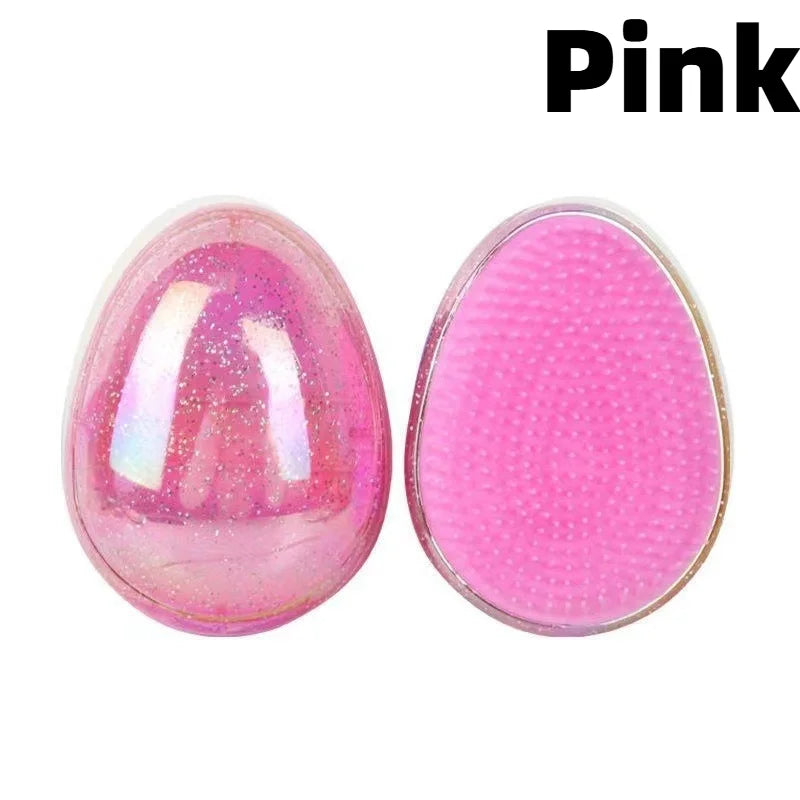 1pc Small and Portable Egg Comb Starry Sky Hair Comb, Anti-knotting Shunfa Hair Comb, Small Comb Edge Brush,Color comb.