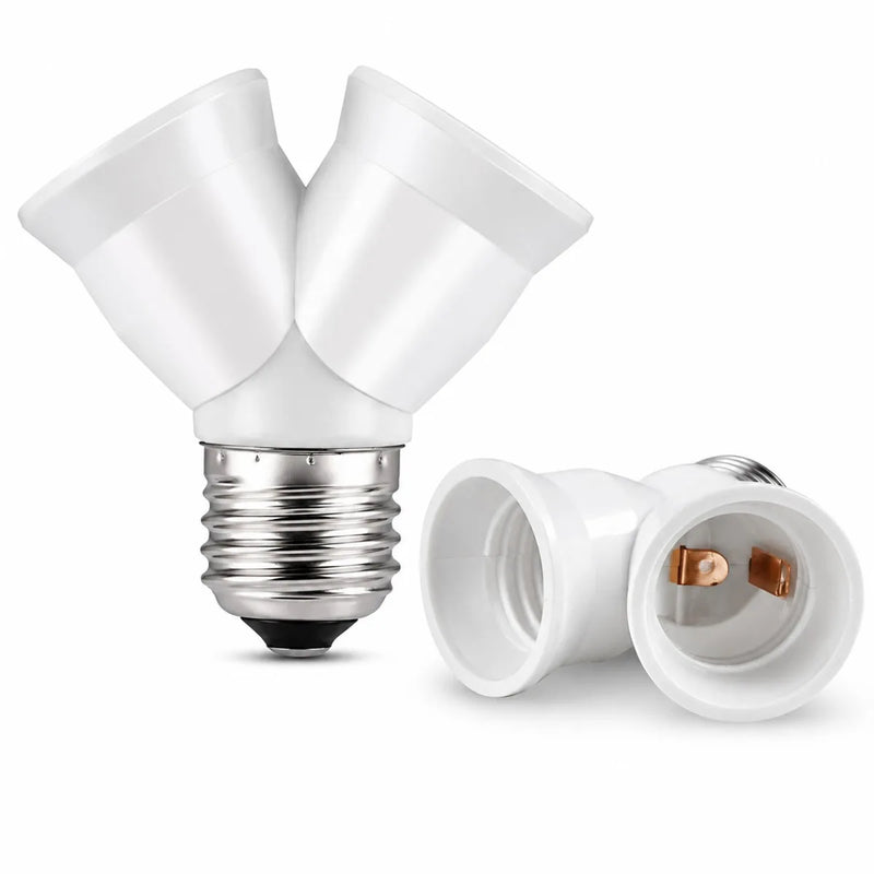 ឧបករណ៍បំបែកអំពូលភ្លើង JOYINLED 2 ក្នុង 1 E27, ឧបករណ៍ភ្ជាប់រន្ធភ្លោះសម្រាប់អំពូល LED, CFL និង Halogen, ឧបករណ៍បំលែងអំពូលពីរ