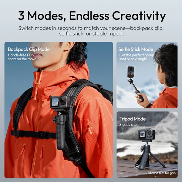 ជើងទម្រ Ulanzi MT66 ClipMate Mini Tripod Stand Seflie Stick សម្រាប់កាមេរ៉ា Insta 360 Dji Action ជាមួយក្បាលបាល់ 360° ទម្ងន់អតិបរមា 1kg