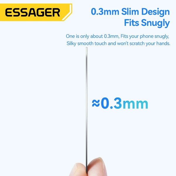 ចិញ្ចៀនដែកម៉ាញេទិក Essager 2PCS សម្រាប់ iPhone 16 15 14 13 Pro Max Plus មេដែក MagSafe សម្រាប់បន្ទះសាកថ្មឥតខ្សែ Samsung Xiaomi