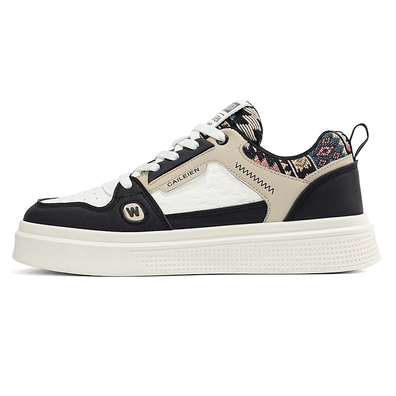 Men Board Shoes Leather Breathe Fashion Lace Up Casual Shoes Comfort Outdoor Walking Soft Sole Anti Slip Versatile Casual Shoes