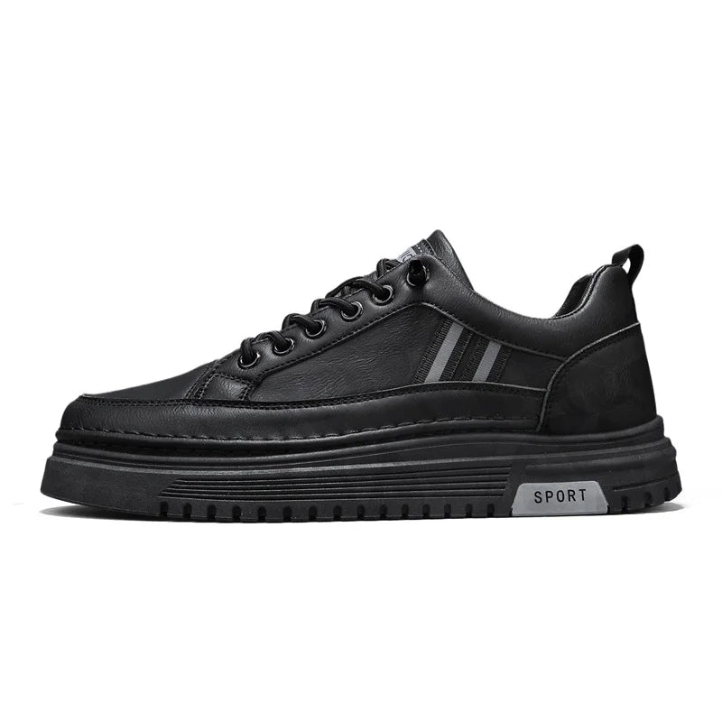 Students casual white shoes spring soft-sole anti-slip breathable flat outdoor walking shoes men's thick-sole sports board shoes