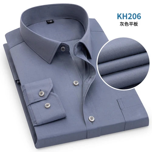 Men's Bright Red Long-sleeved Shirt, Single-breasted Square Collar Shirts Business / Wedding / Party Casual Shirt Blue White 6XL