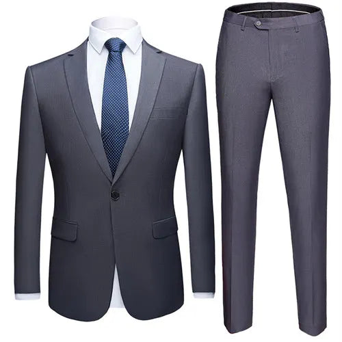 Men's Dark Green Suit Two-Piece, Asian Sizes Slim Dress Jacket and Pants,Wedding / Party Blazer Coat+Trousers Red Blue Black