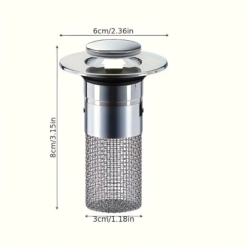 1/2 piece bathroom hair filter mesh, made of mesh material and chrome-plated plastic, suitable for kitchen sinks and bathrooms