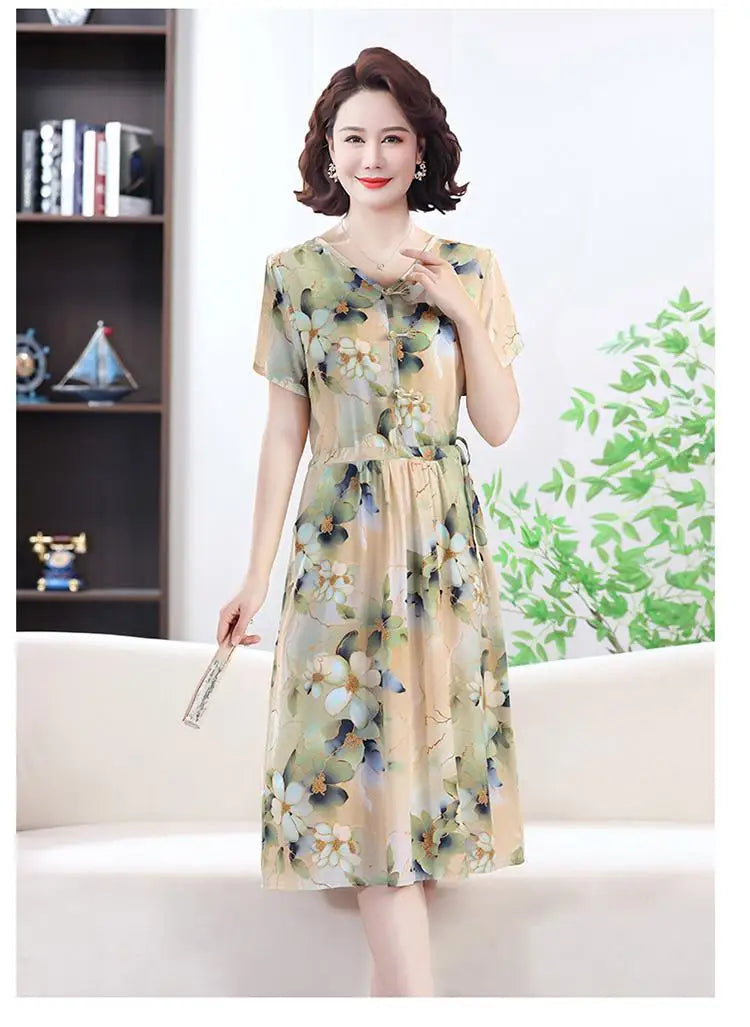 រ៉ូបរដូវក្តៅសម្រាប់នារី Vintage Bodycon រ៉ូប Office Lady Floral Midi រ៉ូប Elegant Casual Night Party Vestidos