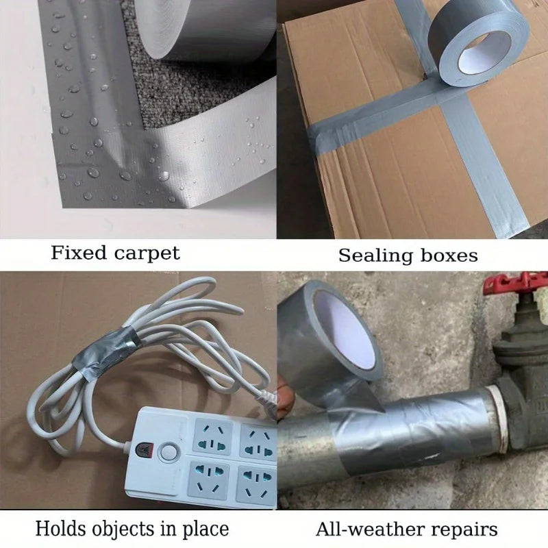Heavy-duty Silvery Pipeline Tape,Easy to Tear,Strong Adhesive,for Tent,Pipeline Repair,Length 196.85inch,393.70inch,787.40icnh