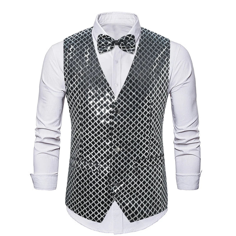 2026 Men's Green Sleeveless Vest Jacket, Single Breasted V-Neck Waistcoat, Red Blue Silver Purple Optional, Europe Size Vests