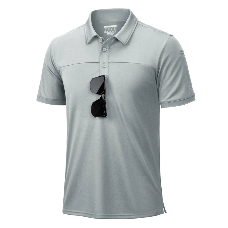 TACVASEN Men's Tactical Polo Shirt UPF 50+ Sun Protection Quick Dry Short Sleeve Shirt Moisture Wicking Outdoor Hiking Polo