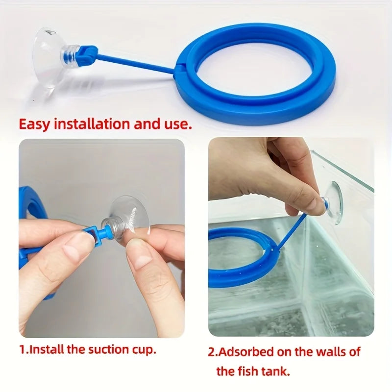 2pcs Floating Fish Food Feeding Ring System,No-Residue Aquarium Fish Food Dispenser.Non Slip Aquarium Feeding Ring.